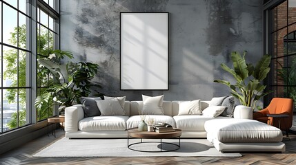 ISO A Paper Size Living Room Wall Art Modern D Frame Mockup