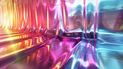 3D rendering. Vibrant colors. Pink, blue and purple. Futuristic.