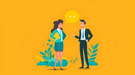 Smiling Business Partners Discussing Strategy and in Modern Office Environment