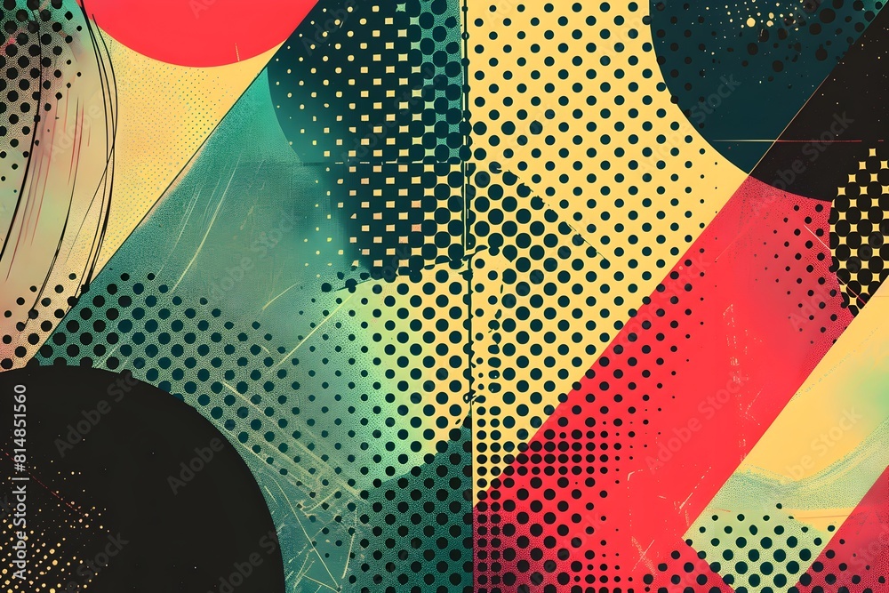 Aufkleber Vibrant Abstract Geometric Patterns and Shapes for Dynamic Digital Designs and Captivating Visuals