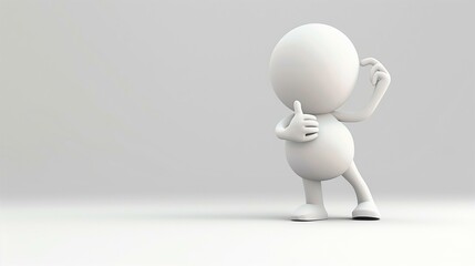 faceless character in thumbs-up pose