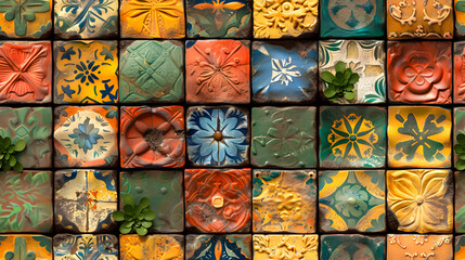 Photo realistic Artisan Craft Tiles inspired by Colombian craftsmanship showcased at festivals