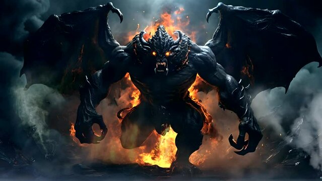 winged devil 4K time-lapse seamless loop