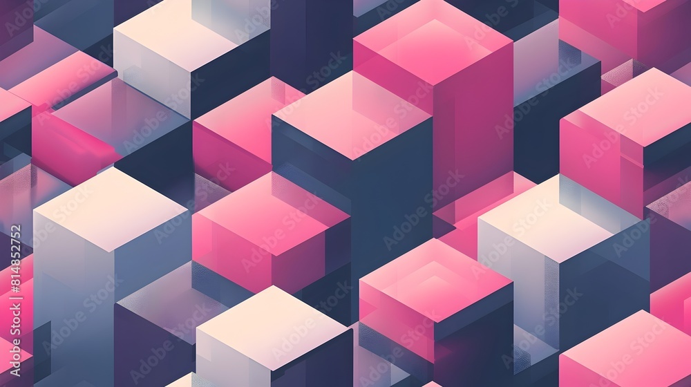 Aufkleber vibrant geometric cubes composition in modern abstract backdrop design