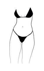 drawing black and white woman in bikini panties