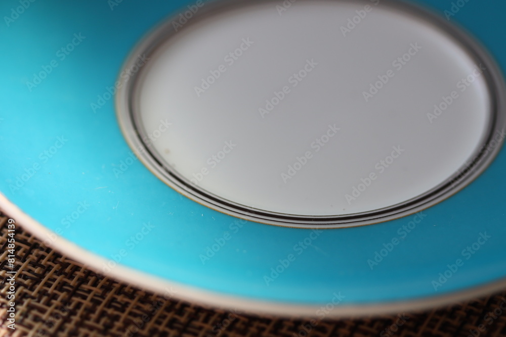 Poster a close up view of a plate on a table, suitable for food and dining concepts