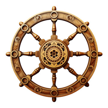 dharma wheel isolated on white background