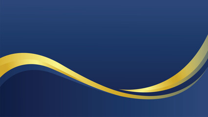 Golden and blue curve wave vector abstract background. 4k vector background design