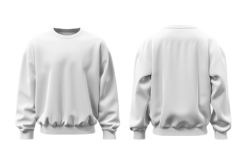 white crewneck isolated on white background