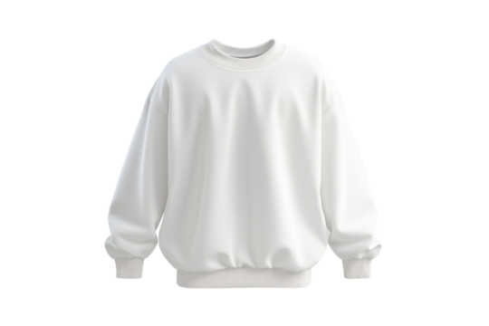 white crewneck isolated on white background