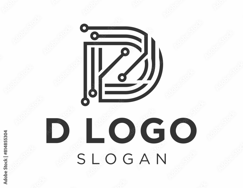 Fototapete logo about letter d on a white background. created using the coreldraw application.