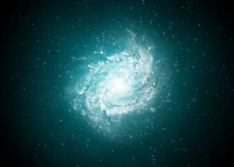 The Spiral Galaxies and blue gas clouds. Element of this image furnished by NASA.