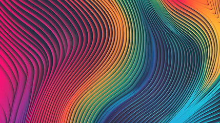 curved lines pattern with colorful gradient in the background