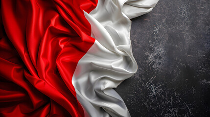 wavy indonesia flag background over dark background