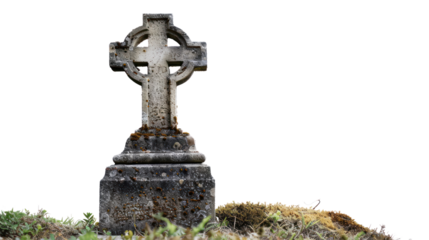 tombstone gravestone isolated on transparent and white background.PNG image.