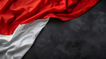 wavy indonesia flag background over dark background