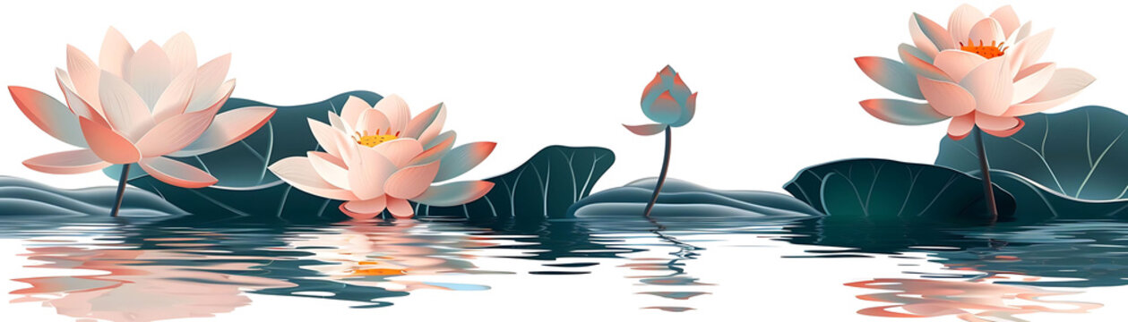 design of lotus flower in the water