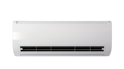 Modern air conditioner isolated on transparent and white background.PNG image.