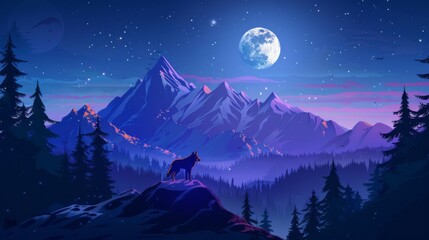 Enchanting Wolf Howling at the Moon