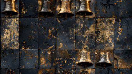 Photo realistic Liberty Bell Tiles adorned with iconic symbol of freedom for Independence Day celebrations   Adobe Stock concept