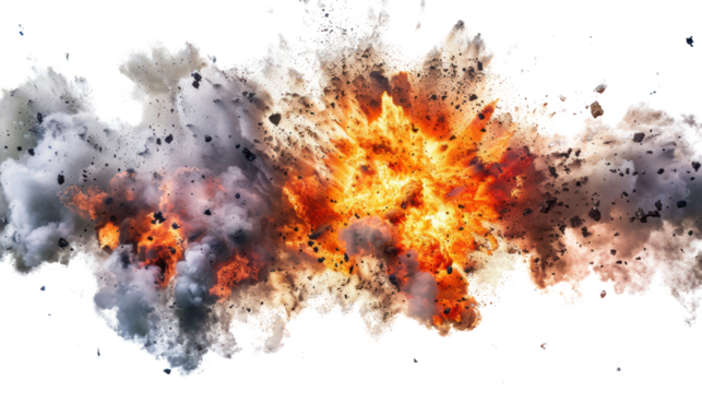 Explosion border isolated on transparent and white background.PNG image.
