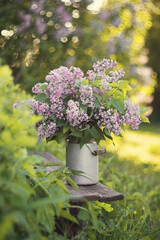 Still-life. Photo of a bouquet of lilacs.