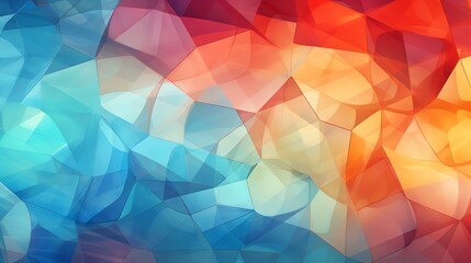 Obraz premium Create a seamless looping animation of a low poly terrain with a blue to orange color scheme. The animation should be smooth and relaxing.