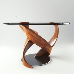 Wooden Table on white background. 3d render
