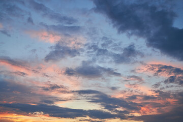 Fototapeta premium Panorama sunset sky for background or sunrise sky and cloud