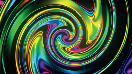 Abstract glowing multicolored swirl background. Concentric optical illusion. Abstract spiral multicolored wave. Whirlpool. Vortex. 3D vector illustration of a rainbow.