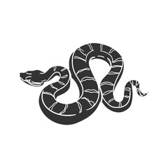 Ridge Nosed Rattlesnake Icon Silhouette Illustration. Snake Vector Graphic Pictogram Symbol Clip Art. Doodle Sketch Black Sign.
