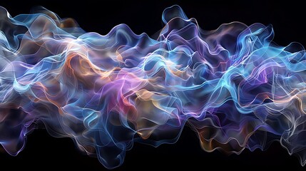 Obraz premium Translucent layers of color blend and bleed into one another, producing an abstract wave that appears to shimmer and glow from within