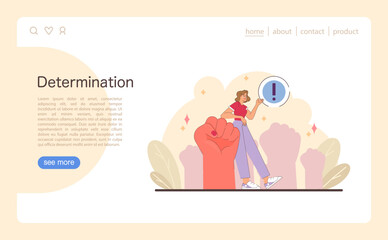 Emblem of Determination illustration. Flat vector illustration