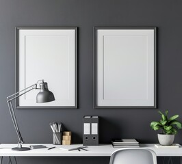 mock up poster frame in modern interior background, close up, living room, Scandinavian style, 3D render, 3D illustration.