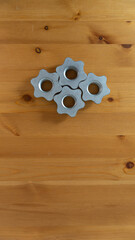 Symmetrical Gears on Polished Wood