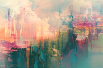 Obraz premium Abstract painting. Pastel colors. Delicate brushstrokes.
