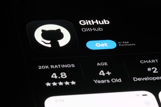 Shanghai,China-May 14th 2024: GitHub mobile app icon logo