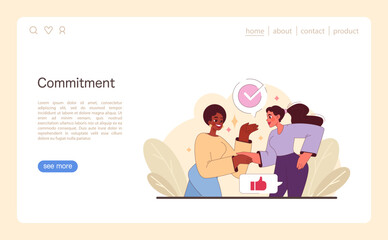 Bond of Commitment illustration. Flat vector illustration