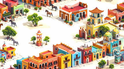 A Majestic Display: Antioquian Horse Parade Tiles Capturing Vibrant Energy and Cultural Pride
