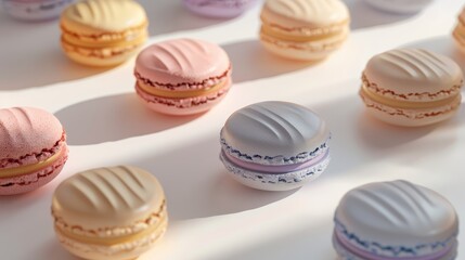 Obraz premium Detailed Beignets on white background realistic depiction light and fluffy theme 3D render Complementary Color Scheme