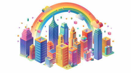 Cityscape Rainbow: A Stunning Urban Nature Contrast