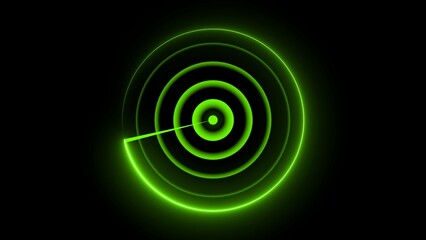 searching radar screen, technology radio waves signal. Neon light searching radar screen.