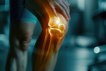 Knee paint, medicine anatomy body tibia accident, health scan treatment red, leg injury care.