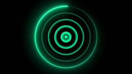 Radio waves background. network tower produced radio wave concept with neon line circle.