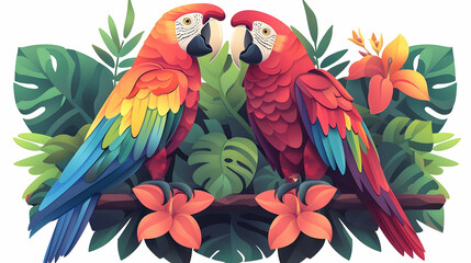 Exotic Colombian Bird Tiles Celebration: Flat Design Icons Reflecting Rich Biodiversity at the Festival