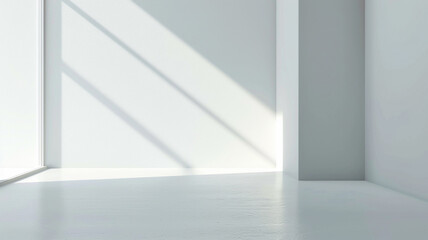 Fototapeta premium empty white corner room for product presentation