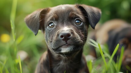 A curious kitten plays with a butterfly, their playful interaction capturing the innocence and charm of nature's wonders.