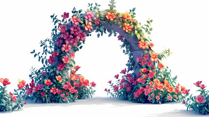 Floral Archway Tiles: Stunning Festival Venue Welcome  Beauty Illustration