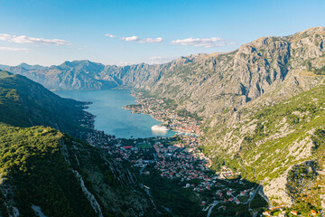 Aerial View of Kotor Bay's Magnificent Landscape