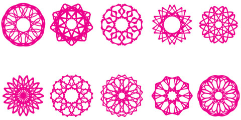 Set Of Decorations as Elements Or Floral Pattern - 10 In 1 Floral Pattern Bundle Collection